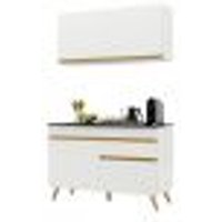 Cozinha Compacta Multimóveis Veneza GW FG3687com Armário e Balcão Branca