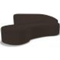 Sofá 3 Lugares Curvo Sala de Estar Living Firenze Direito D02 Corano Marrom 230 cm C-34 - Lyam