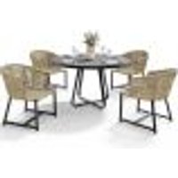 Kit Mesa Wine Com 4 Cadeiras Área Externa Espaço Gourmet Corda Náutica Belize D04 Bege - Lyam Decor