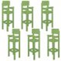 Kit 6 Cadeiras Alta Refeição Infantil Criança Restaurante Lanchonete MDF Verde L12