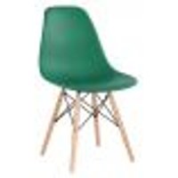Cadeira Charles Eames Eiffel DSW com pés de madeira clara Verde escuro
