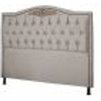 Cabeceira Casal King 195cm Decorativa Maitê Veludo Bege - Montanaris Decor