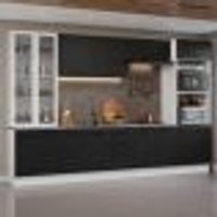 Armário de Cozinha Completa 340cm Branco/Preto Agata Madesa 01