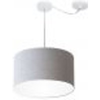 Pendente CilÃndrico Com Desvio Md-4166 Cúpula em Tecido 40x25cm Rústico Cinza - Bivolt
