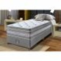 Conjunto Cama Box Solteiro de Molas Ensacadas Cama inBox Select Euro Soft 88x188x71 Cinza