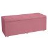 Calçadeira Recamier Baú Queen 1,60m Roma Suede Rosa - Pallazio