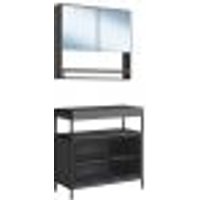 Conjunto de Banheiro Gabinete E Espelheira P103841 Grafite PP Milani Store