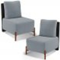 Kit 02 Poltronas Decorativas Sala de Estar Living Hungria L02 CourÃssimo Preto Bouclê Cinza - Lyam