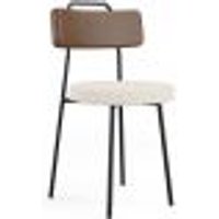 Cadeira Decorativa Estofada Para Sala De Jantar Barcelona L02 CourÃssimo Marrom Linho Cru - Lyam