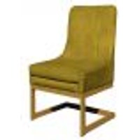 Cadeira Decorativa Valentina Base Dourada Veludo Amarelo - Montanaris Decor