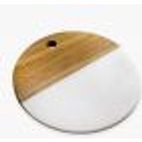 Tábua Decorativa Mármore Branco e Madeira 20 cm - D'Rossi