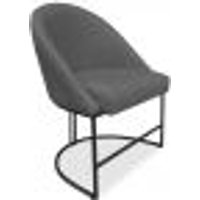 Cadeira Poltrona de Jantar Bela Veludo Grafite Base Metálica Industrial Preto - Pallazio