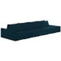 Sofá Ilha Modular com Puff para Sala Living 392cm Georgia K04 Veludo Azul - Mpozenato