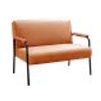 Sofá Namoradeira 2 Lugares Jade Com Apoio De Braço Madeira/metal - Veludo Terracota