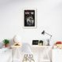 Quadro Caveira Frase Be the Queen 60x43 Filete Marfim