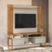 Rack com Painel EstensÃvel para TV até 55 Polegadas 2 Portas Off White e Nature