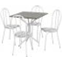 Conjunto de Mesa Thais com 4 Cadeiras Branca Linho