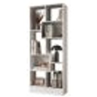 Livreiro c/8 Nichos Sala de Estar Escritório 4815 Branco - Montanaris Decor