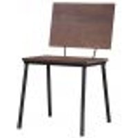 Cadeira Decorativa Base Aço Preto I03 Madeira Taeda Castanho Dmobiliario