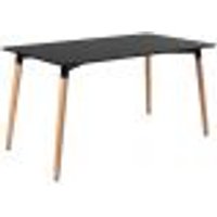 Mesa de jantar retangular Eames 80 x 140 cm preto + 4 cadeiras Eiffel DSW Turquesa