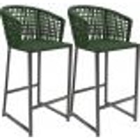 Kit 02 Banqueta Para Área Gourmet Cozinha Varanda Corda Náutica Porto D04 Verde - Lyam Decor