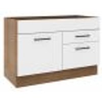 Balcão de Pia Cozinha 1 Porta e 2 Gavetas Rustic/Branco Agata Madesa