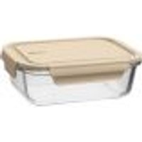 Pote de Vidro Hermético 1,04L Retangular Capuccino UZ Porta Mantimentos Marmita Borossilicato