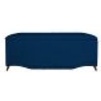 Calçadeira Recamier Baú Casal 140cm Greta Suede Azul Marinho - DS Estofados