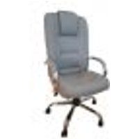 Cadeira Giratória Escritório Classic Presidente Cinza Base Cromada CompreAlegre com Relax e Rodizio 100% Nacional