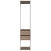 Closet Modulado 40x45x183cm 3 Prateleiras 2 Gavetas 1 Cabideiro ProDecor em MDP Montana e Branco