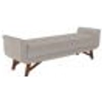 Puff Recamier Calçadeira 140cm Base Madeira Neville Z37 Linho Cru - Mpozenato