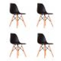 Conjunto com 4 Cadeiras Eames Quilmes Preto