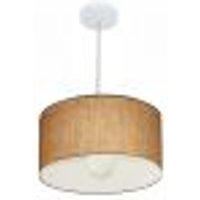 Pendente CilÃndrico Md-4031 Cúpula em Tecido 40x21cm Palha - Bivolt