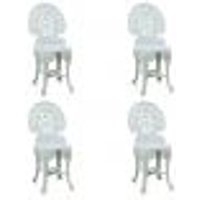 Conjunto com 4 Cadeiras de Plástico Colonial Branco