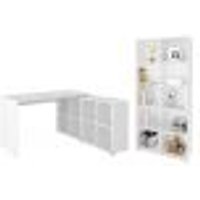 Conjunto Escrivaninha e Estante Ratisbona Branco