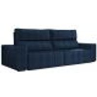 Sofá Retrátil 214 cm Sala de Estar Leonel Suede Azul Marinho G52 - Gran Belo