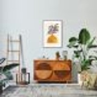 Quadro Vaso Boho Laranja 60x43 Filete Marrom