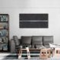 Quadro Preto Linha Minimalista 86x43 Filete Marrom