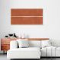 Quadro Laranja Linha Minimalista 86x43 Filete Marfim