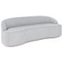 Sofá 4 Lugares Curvo Sala de Estar Living Lótus D02 Bouclê Cinza 260 cm B-56 - Lyam Decor
