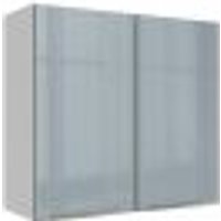 Armário Aéreo 70 cm 2 Portas Branco/Cinza Lux Madesa