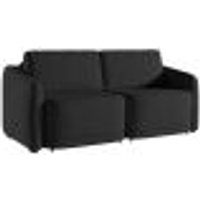Sofá Cama para Sala de Estar 2 Lugares 216cm Montserrat K01 Veludo Preto - Lyam Decor