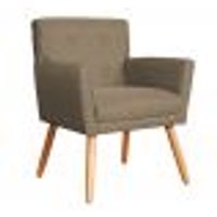 Poltrona Decorativa Onix Linho Marrom Claro