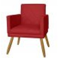 Poltrona Decorativa Pés Palito Nina Estilo Matelassê Vermelho - DS Estofados