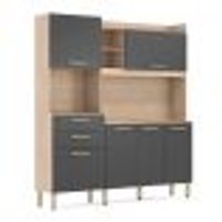 Cozinha Compacta 6 Portas 2 Gavetas Selecta 96211 Avena Grafito Demobile