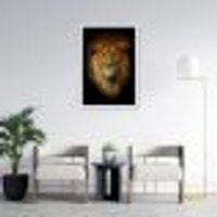 Quadro Leão de Juda 43x30 Caixa Branco
