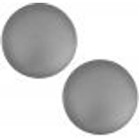 Kit 02 Assentos Redondo Banqueta Cadeira Estofados Poltronas H02 Corino Cinza 25 cm - Lyam Decor