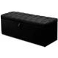 Calçadeira Recamier Baú Casal 140cm Italia Suede Preto - DS Estofados