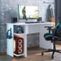 Mesa para Escritório e Shadow Vortex Prateleira e Suporte para CPU Branco/Branco