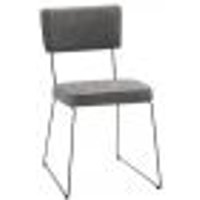 Cadeira de Jantar Decorativa Base Aço Preto Luigi Linho Cinza G17 - Gran Belo
